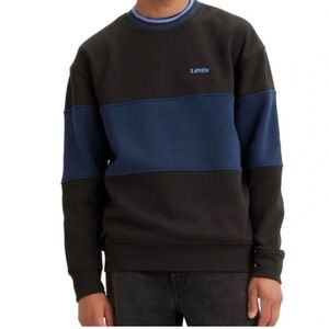 Levi's Black and Navy Colorblock Crewneck Sweatshirt